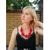 Wooden Necklace "Twist" red